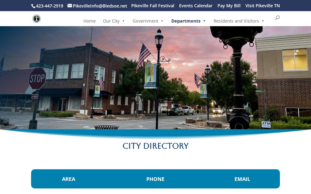 Bledsoe County arrest record contact in the Pikeville city directory