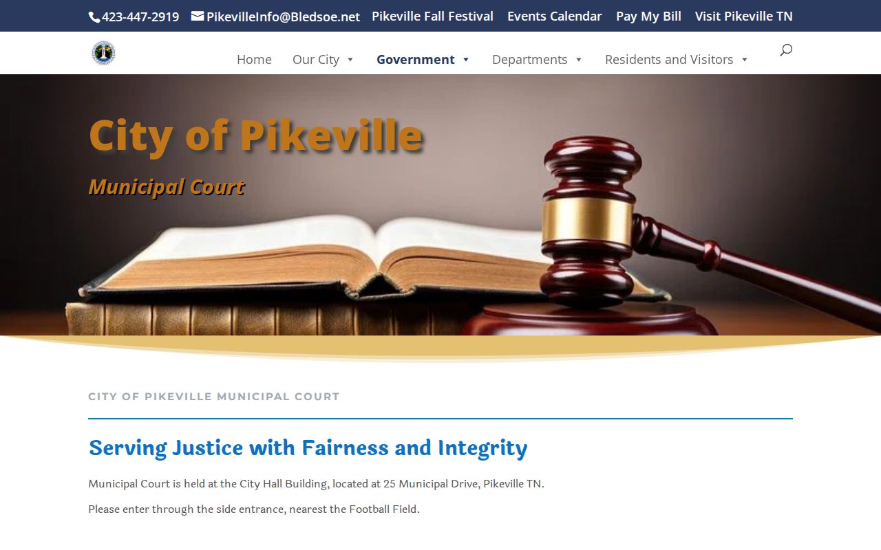 Pikeville Municipal Court boundary for Bledsoe County criminal court cases